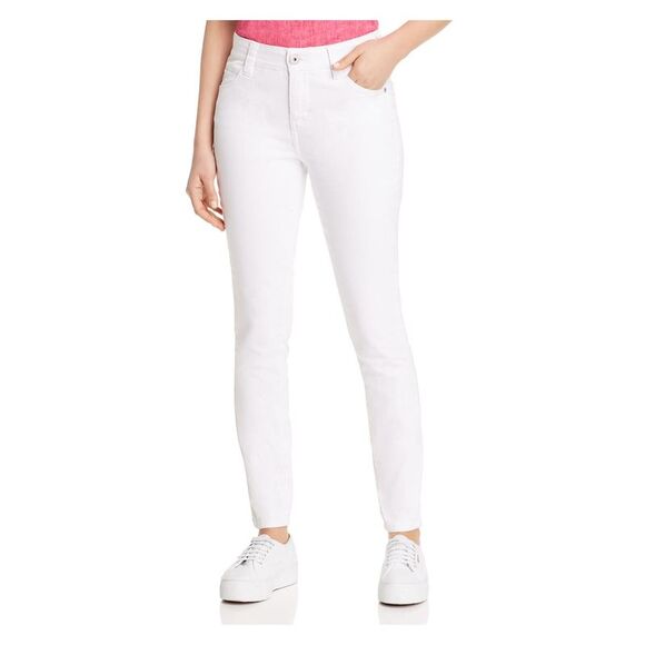 JAG Denim - JAG Womens Skinny Jeans White Zippered Pocketed Solid Mid Rise Juniors 0/25